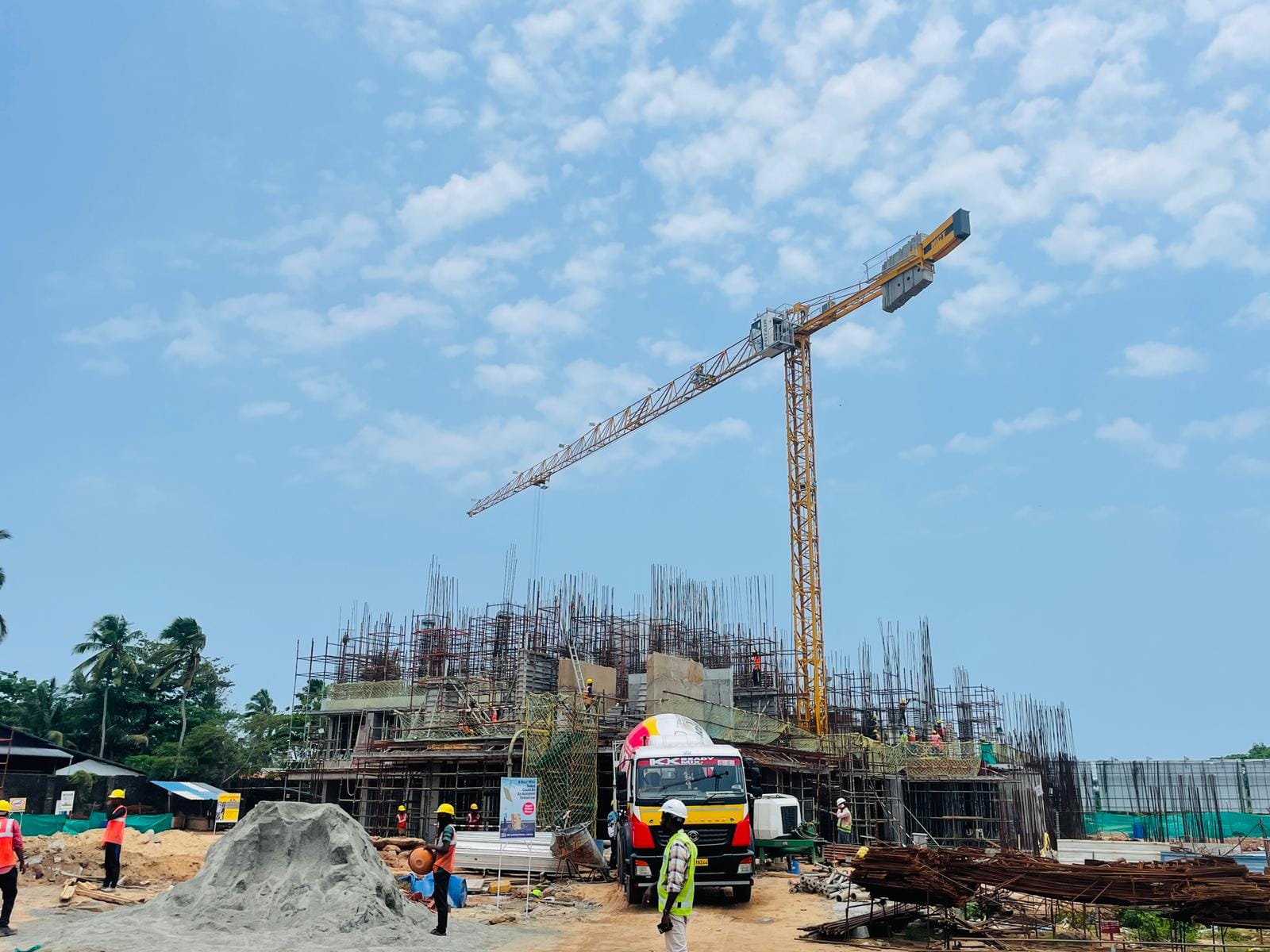 High-Rise Tower Crane Construction Site