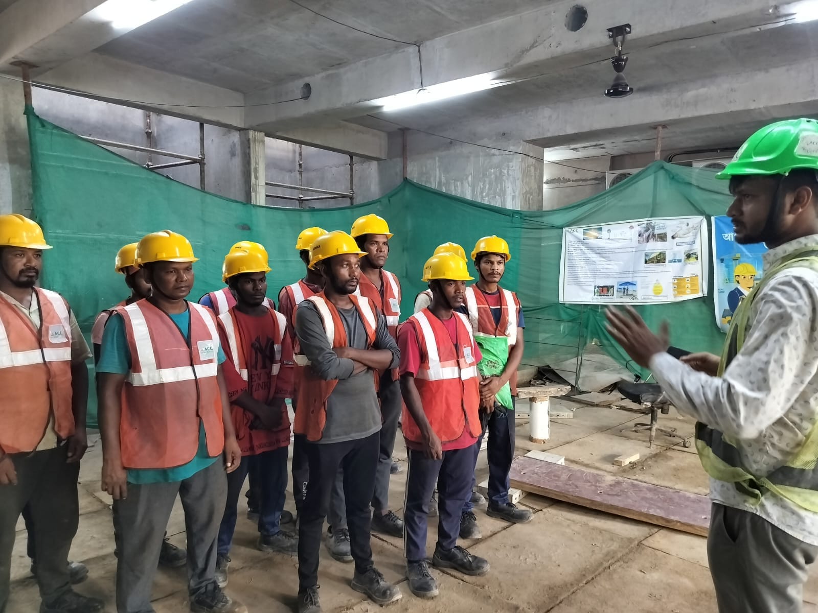Ansari Group construction team during a safety briefing session
